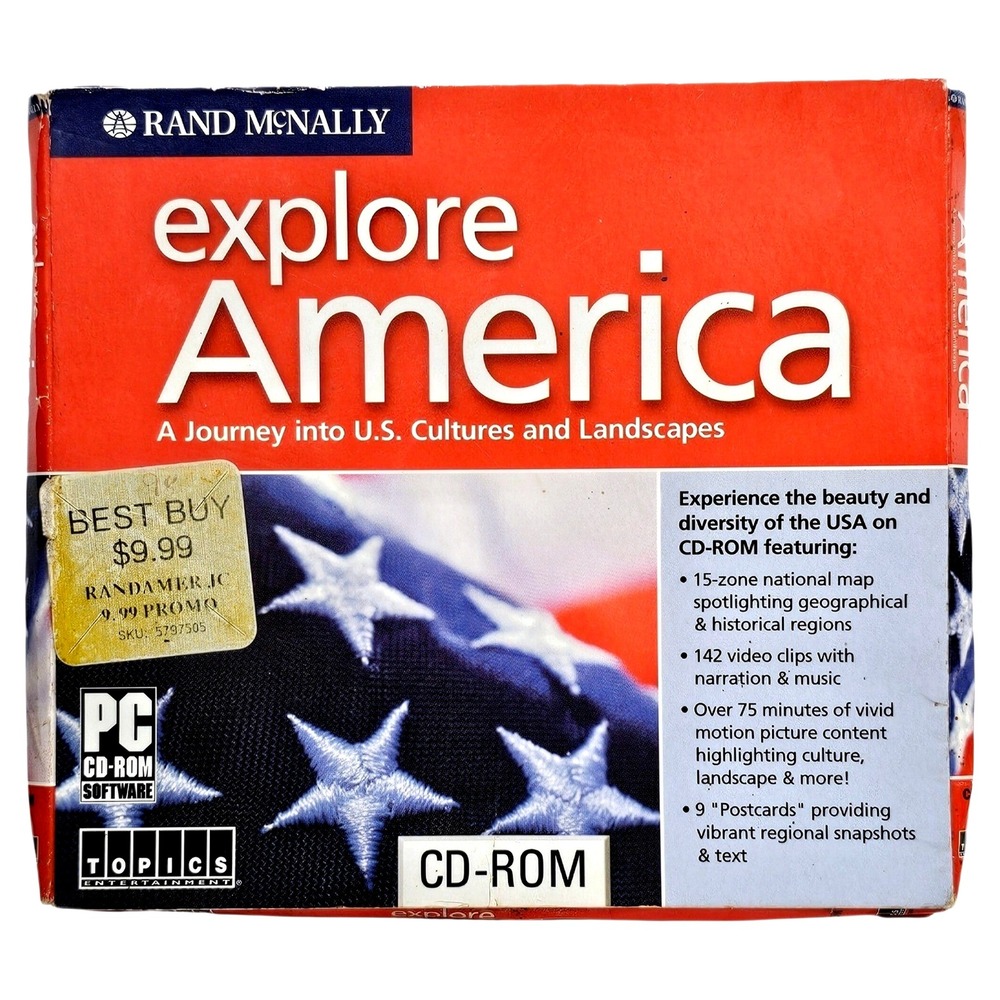 Rand McNally Explore America‎ PC CD-ROM Software 781735803820 Educational Travel